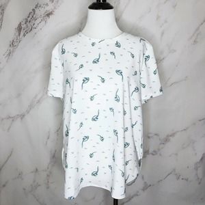Ann Taylor LOFT Bird Print Blouse Top Shell